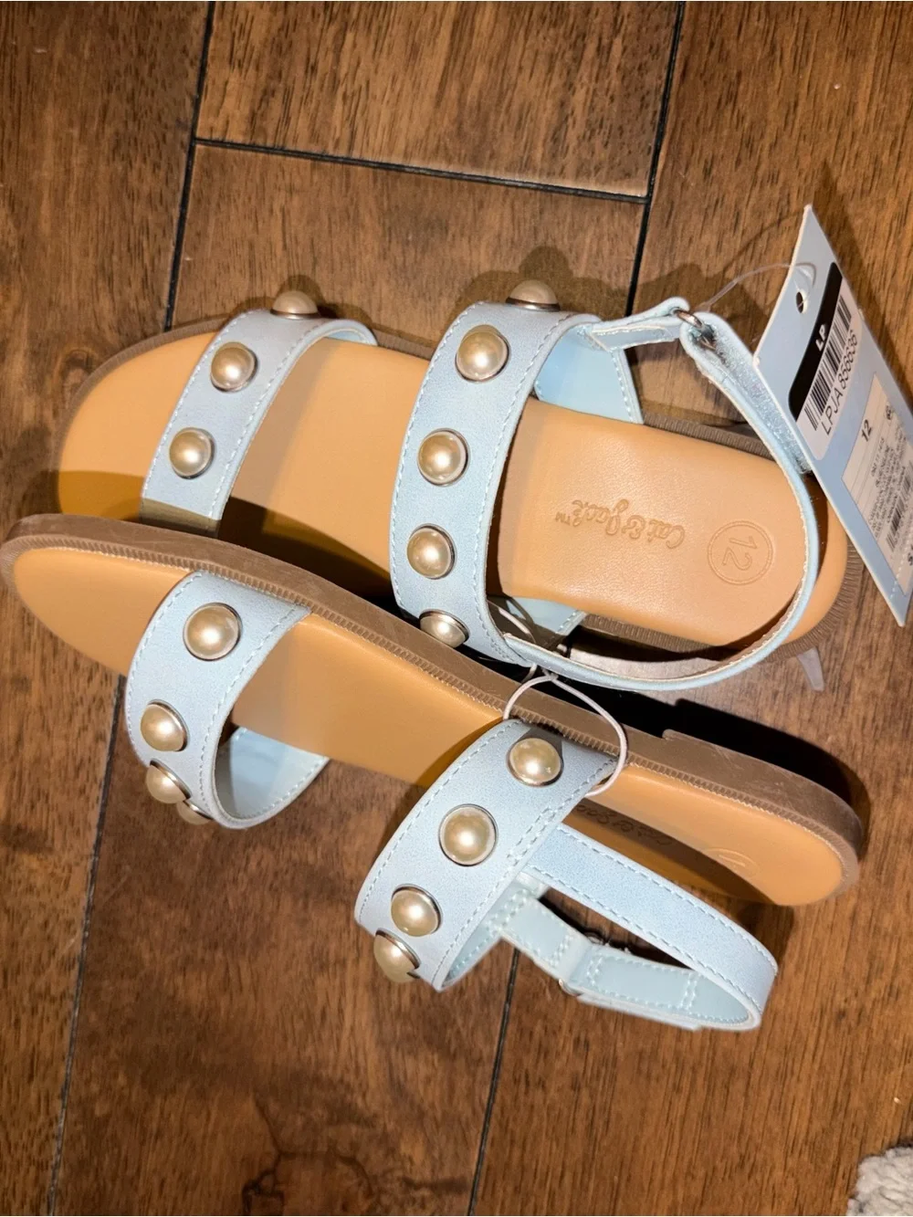 Cat & Jack Light Blue Pearl Stud Sandals